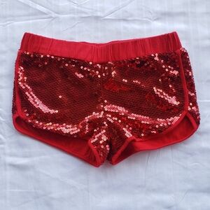 Red sequins booty short